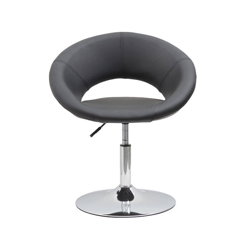 Silla giratoria Silla de comedor Sillón club cuero sintético negro