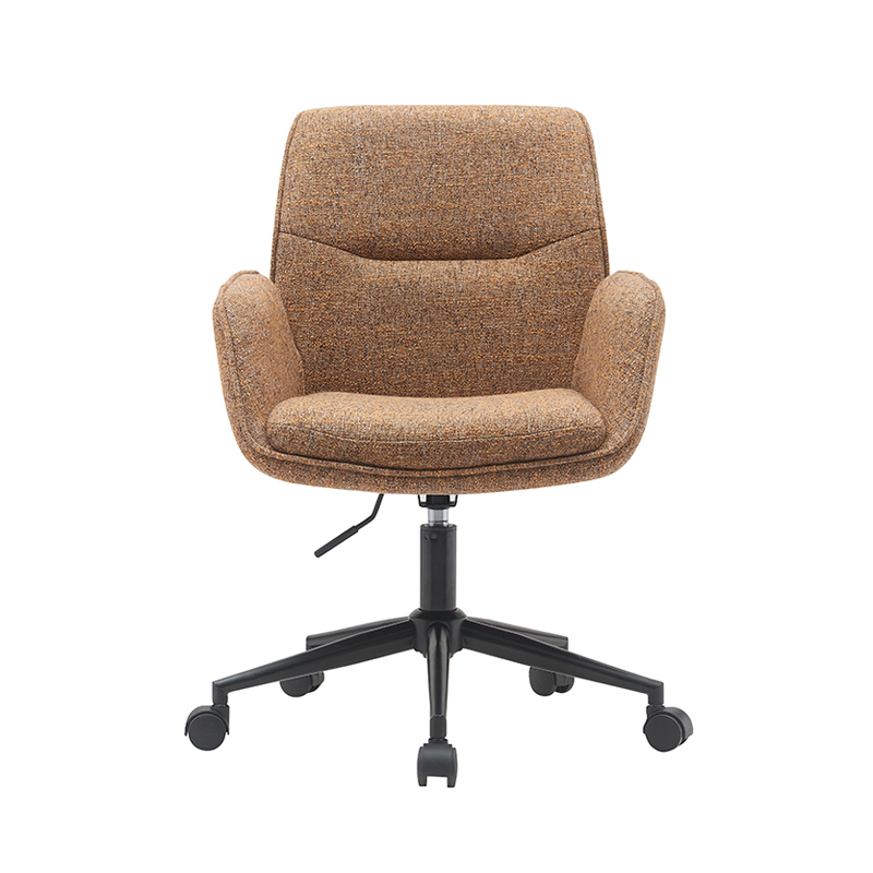 Silla de escritorio de oficina de altura media, silla de trabajo giratoria con brazos, tela moderna con altura ajustable y ruedas rodantes para el trabajo a domicilio