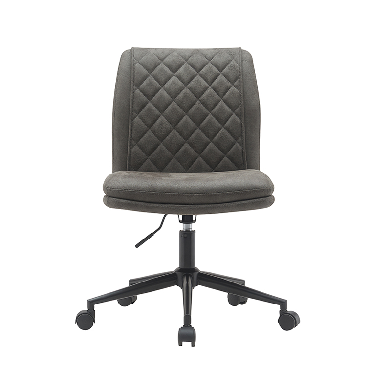 Silla de oficina giratoria de 360° de tela moderna, silla de escritorio con respaldo medio y ruedas ajustables, base de metal dorado